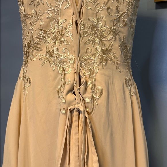 Taupe Sequin High Low Dress with Flutter Cap Sleeves Size 18W - Picture 13 of 14